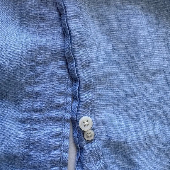 Daniel Cremieux Linen Classic Short Sleeve Button down Lt Blue 2X Cruise Beach - Picture 8 of 9